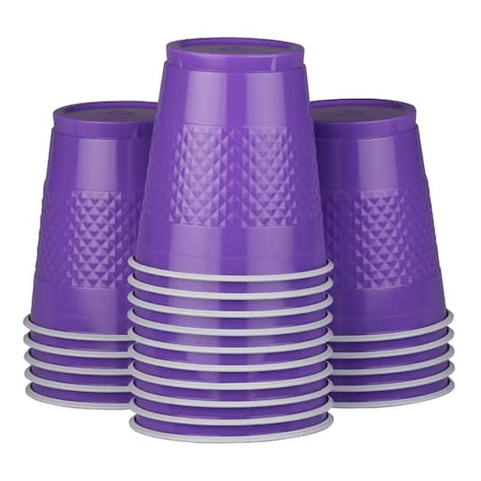 JAM Paper 12oz. Purple Plastic Party Cups, 20ct.